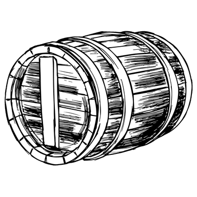Charcoal sketch of a wine barrel